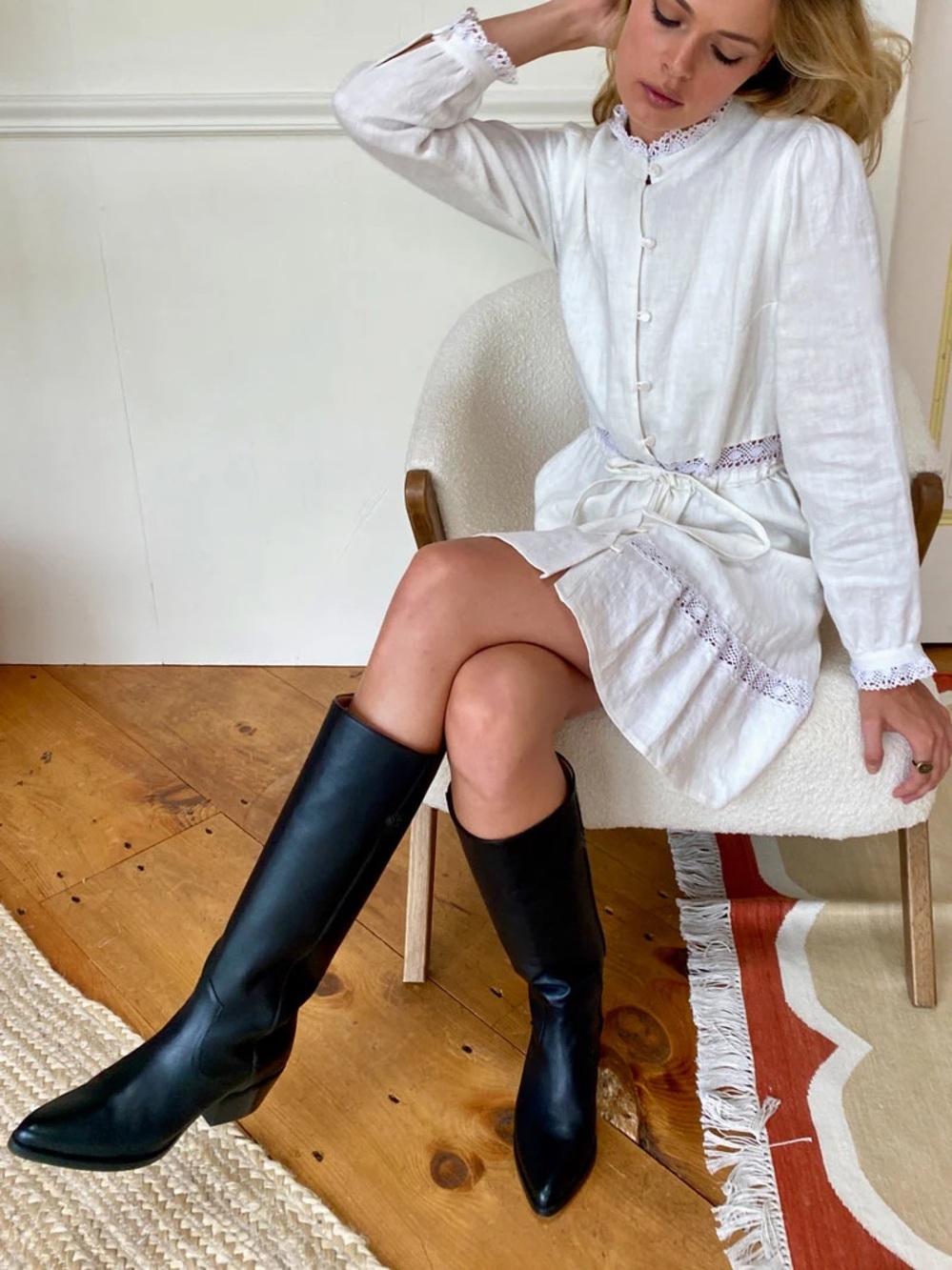 Emerson Fry Knee High boots size 38 black leather - Picture 2 of 9